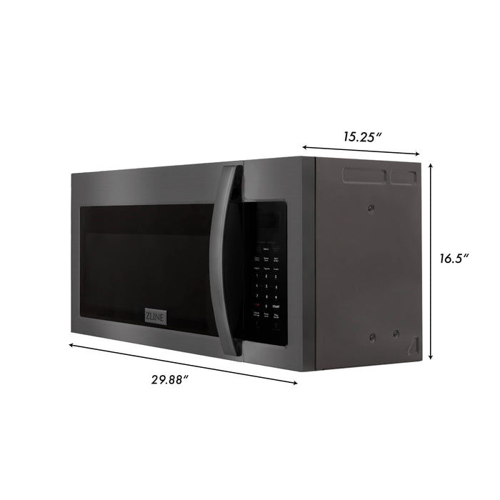 ZLINE Over The Range Microwave Oven, Black Stainless, MWO-OTR-30-BS
