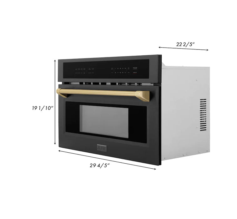 ZLINE 30” Convection Microwave, Black Stainless, Bronze MWOZ-30-BS-CB