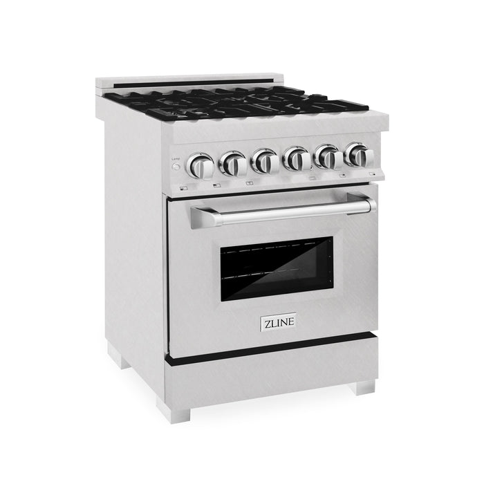 ZLINE 24" Professional Dual Fuel Range, Stainless Steel Door, RA-SN-24