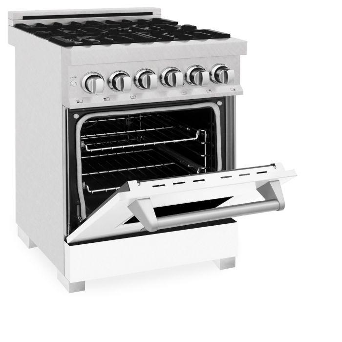 ZLINE 24" Professional Dual Fuel Range, Matte White Door, RA-WM-24