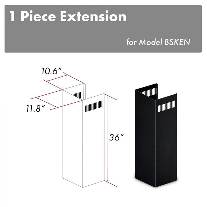 ZLINE 1-36 in. Chimney Extension for 9 ft. to 10 ft. Ceilings, 1PCEXT-BSKEN