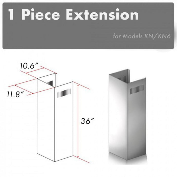 ZLINE 1 Piece Chimney Extension for 10'  Ceilings,1PCEXT-KN
