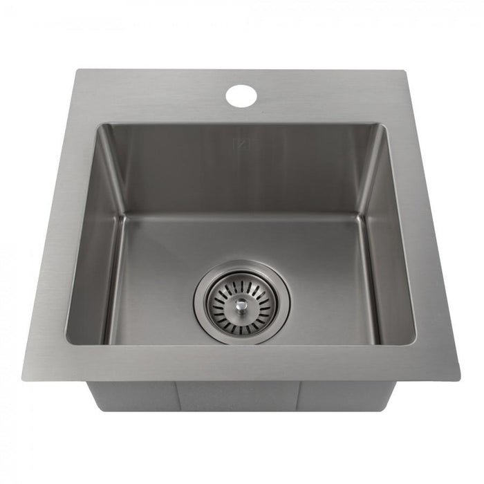 ZLINE 15" Topmount Single Bowl Bar Sink in Stainless Steel, STS-15