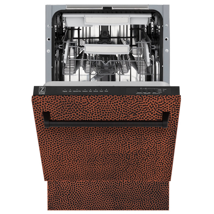 ZLINE 18" Dishwasher, Hammered Copper panel, Stainless Tub, DWV-HH-18
