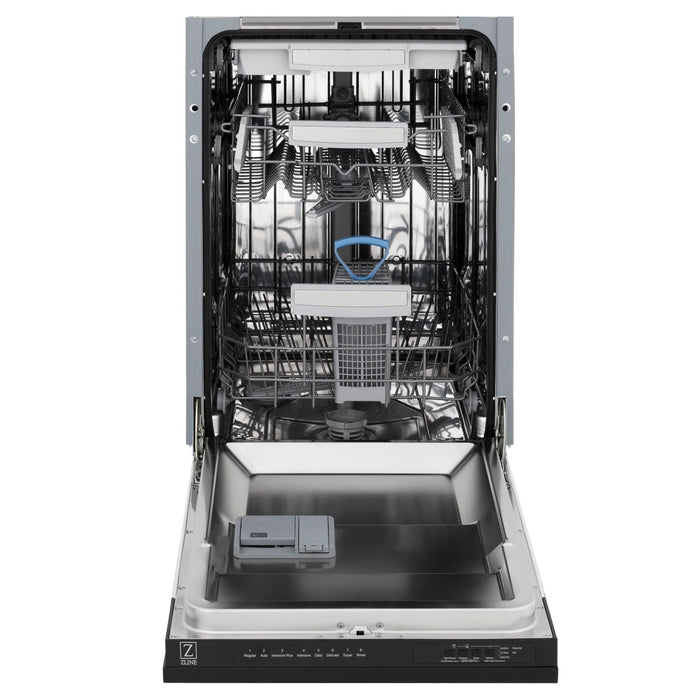ZLINE 18" Dishwasher in Black matt panel, Stainless Tub, DWV-BLM-18