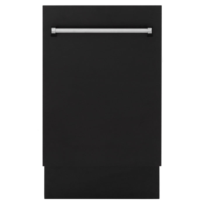 ZLINE 18" Dishwasher in Black matt panel, Stainless Tub, DWV-BLM-18