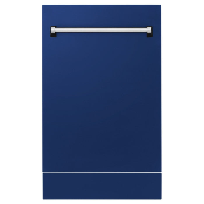 ZLINE 18" Dishwasher in Blue gloss panel, Stainless Tub, DWV-BG-18