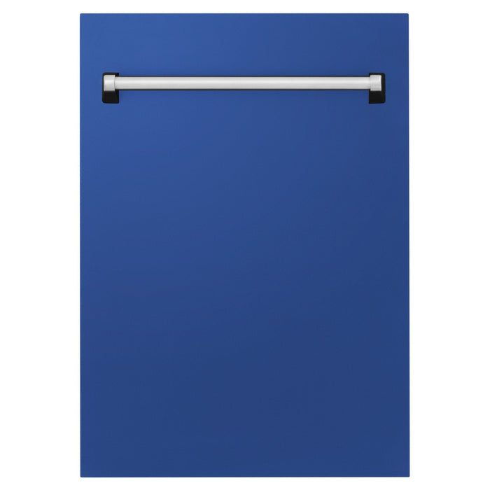 ZLINE 18" Dishwasher in Blue matt panel, Stainless Tub, DWV-BM-18