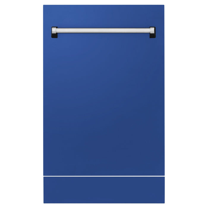 ZLINE 18" Dishwasher in Blue matt panel, Stainless Tub, DWV-BM-18