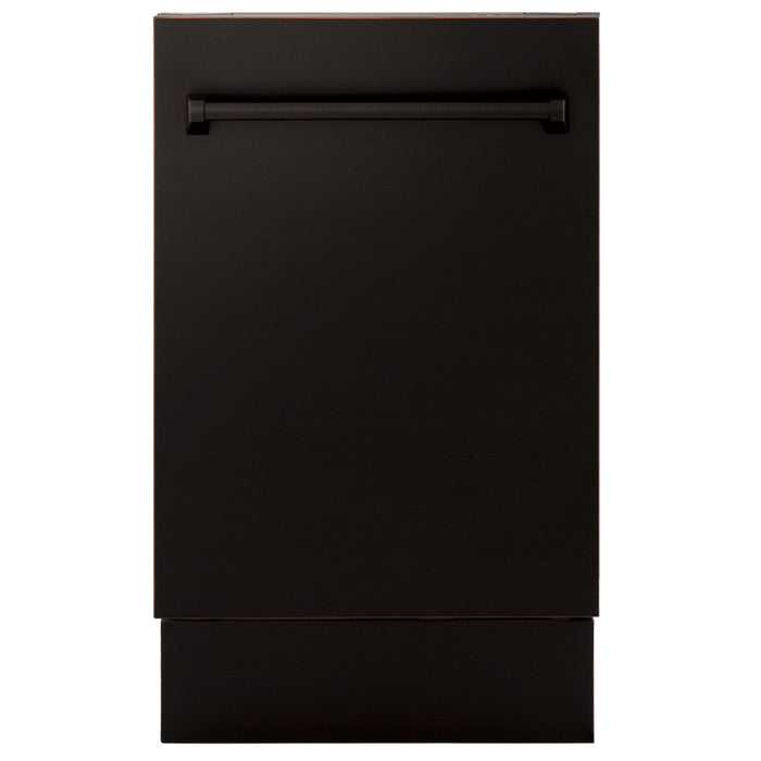 ZLINE 18" Dishwasher, Oil Rubbed Bronze panel, Stainless Tub, DWV-ORB-18