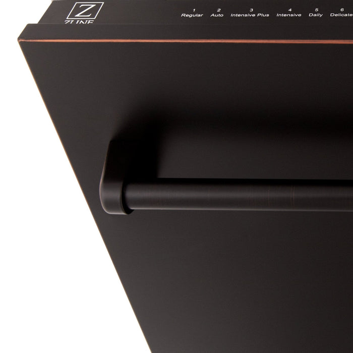 ZLINE 18" Dishwasher, Oil Rubbed Bronze panel, Stainless Tub, DWV-ORB-18