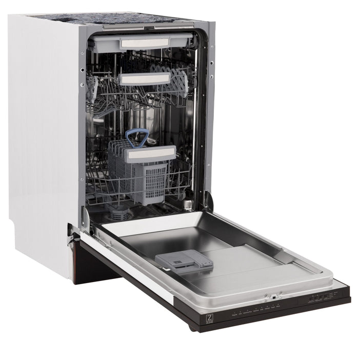 ZLINE 18" Dishwasher, Oil Rubbed Bronze panel, Stainless Tub, DWV-ORB-18