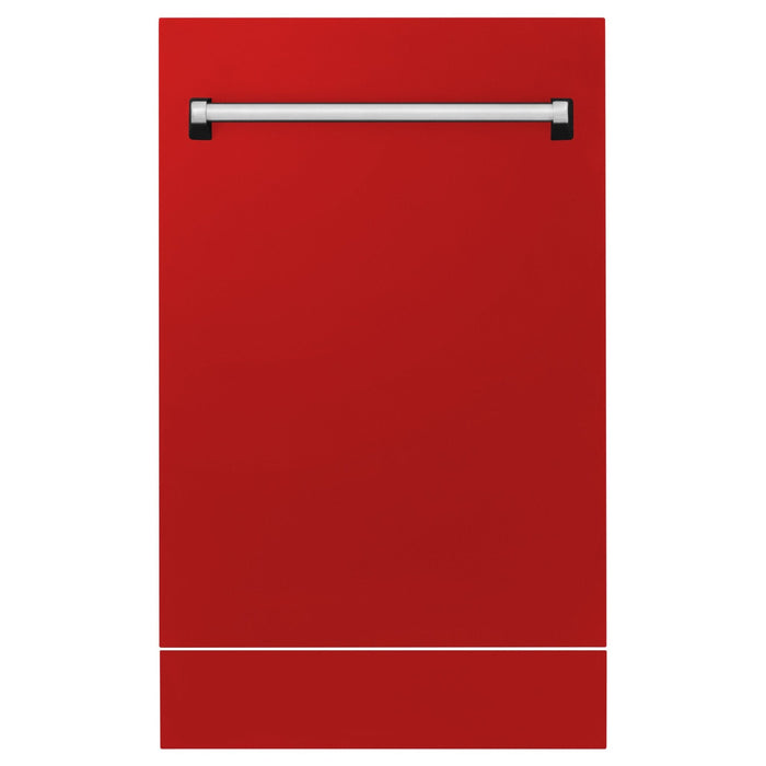 ZLINE 18" Dishwasher, Red Matt panel, Stainless Tub, DWV-RM-18