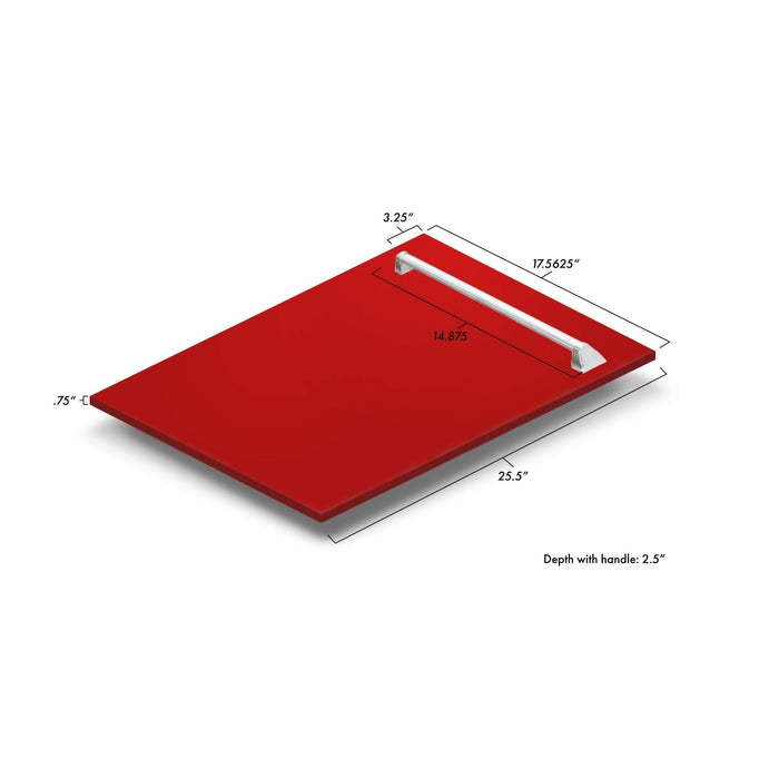 ZLINE 18" Dishwasher, Red Matt panel, Stainless Tub, DWV-RM-18