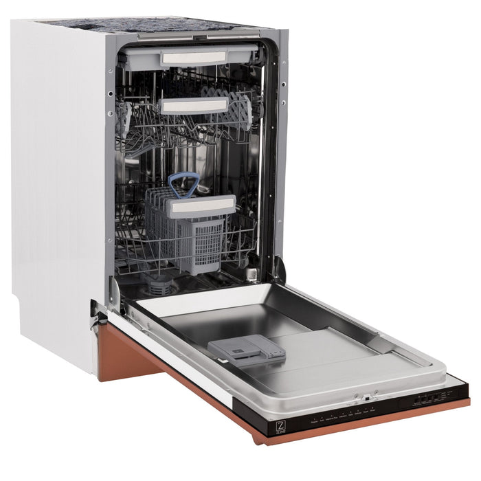 ZLINE 18" Dishwasher with Copper panel, Stainless Tub, DWV-C-18