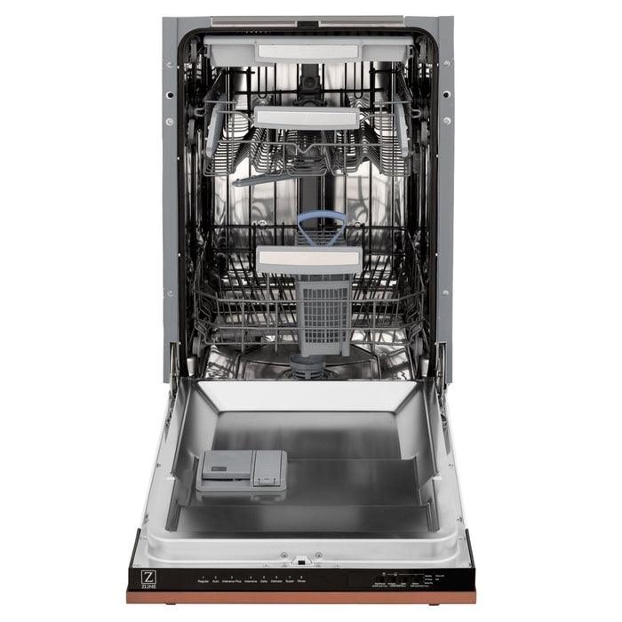 ZLINE 18" Dishwasher with Copper panel, Stainless Tub, DWV-C-18