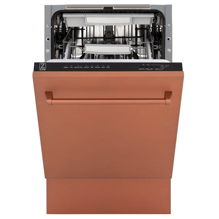 ZLINE 18" Dishwasher with Copper panel, Stainless Tub, DWV-C-18