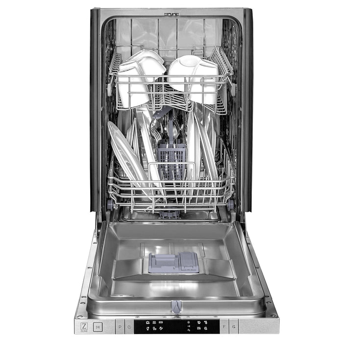 ZLINE 18 in. Compact Top Control Dishwasher with Stainless Steel Tub and Modern Style Handle, DW-BS-H-18