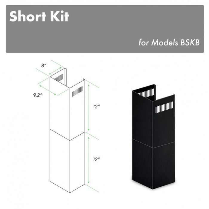 ZLINE 2 - 12" Short Chimney Pieces for 7' - 8' Ceilings, SK-BSKBN