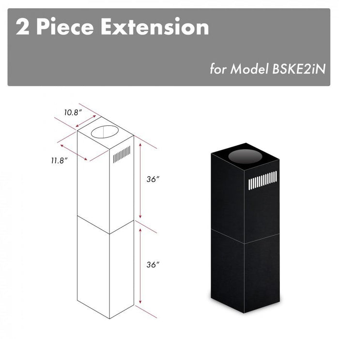 ZLINE 2-36" Chimney Extensions for 10 ft. to 12 ft. Ceilings, 2PCEXT-BSKE2iN