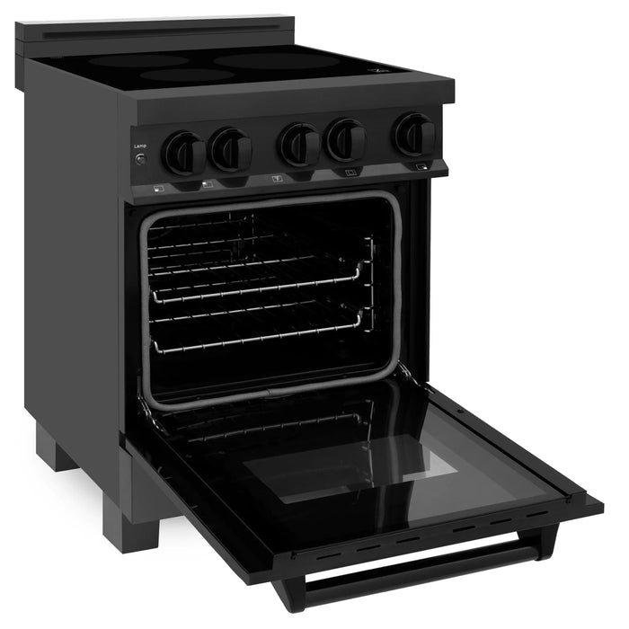 ZLINE 24" 2.8 cu. ft. Induction Range with a 3 Element Stove and Electric Oven in Black Stainless Steel RAIND-BS-24