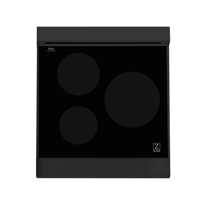 ZLINE 24" 2.8 cu. ft. Induction Range with a 3 Element Stove and Electric Oven in Black Stainless Steel RAIND-BS-24