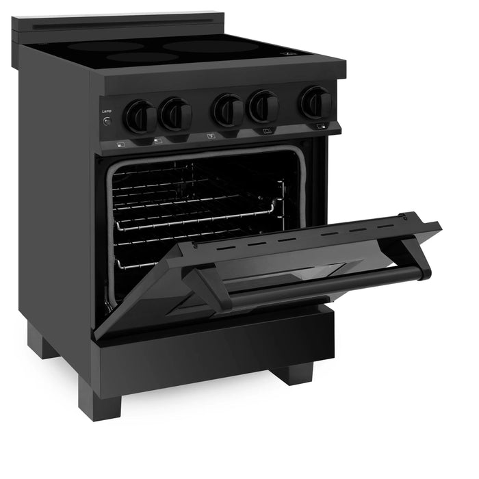 ZLINE 24" 2.8 cu. ft. Induction Range with a 3 Element Stove and Electric Oven in Black Stainless Steel RAIND-BS-24