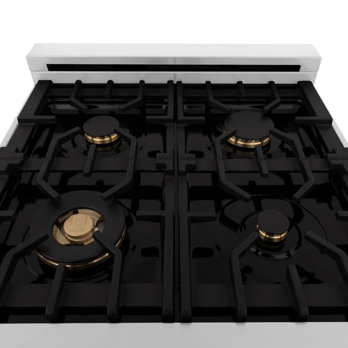 ZLINE 24" Autograph Edition, Gas Range, White Door, RGZ-WM-24-G