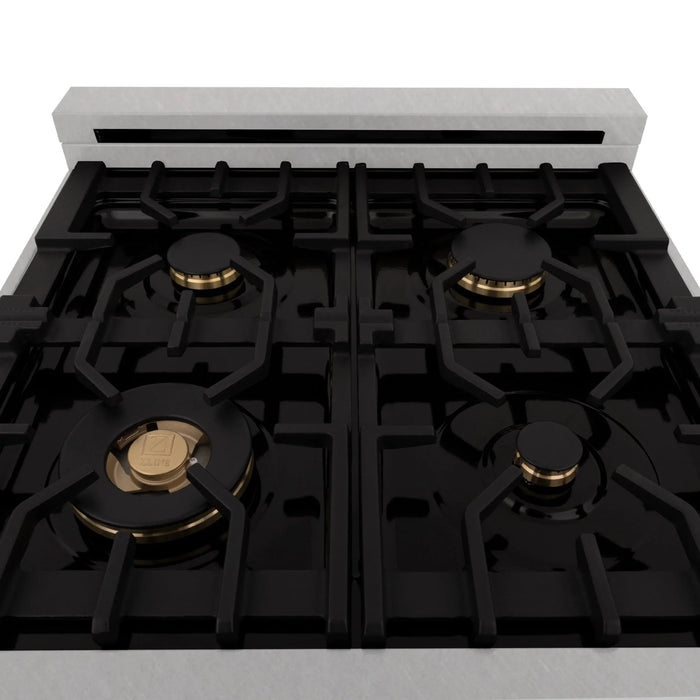 ZLINE 24" Autograph Gas Range, DuraSnow, White Door, RGSZ-WM-24-G