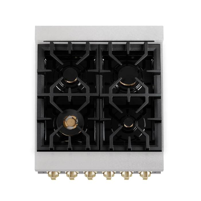 ZLINE 24" Autograph Gas Range, DuraSnow, White Door, RGSZ-WM-24-G