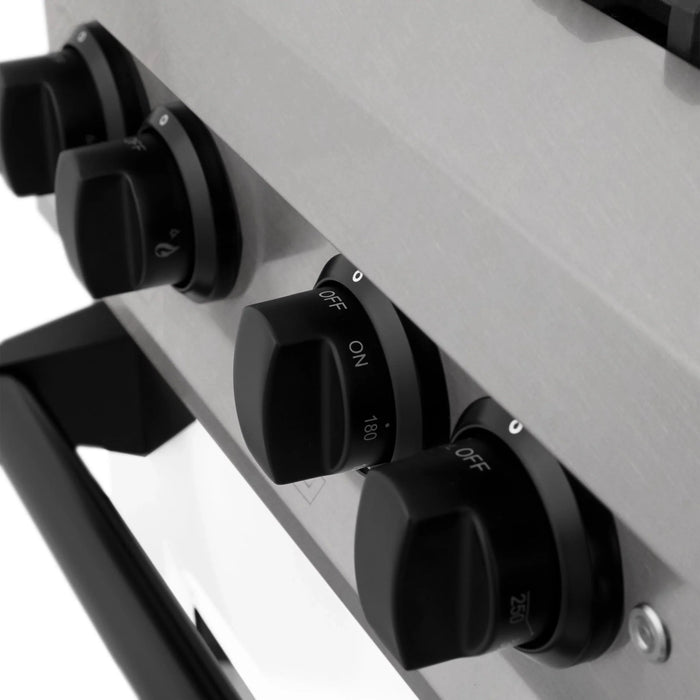 ZLINE 24" Autograph Gas Range, DuraSnow, White Door, RGSZ-WM-24-MB