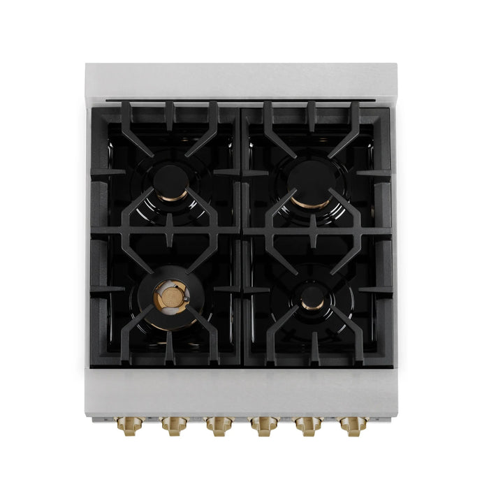 ZLINE 24" Autograph Gas Range Gas, DuraSnow, RGSZ-SN-24-CB