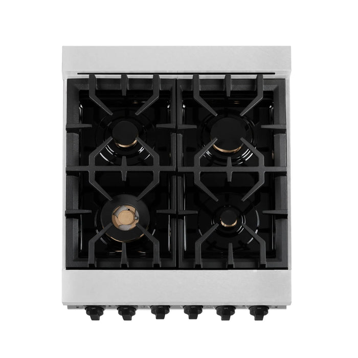ZLINE 24" Autograph Gas Range Gas, DuraSnow, RGSZ-SN-24-MB