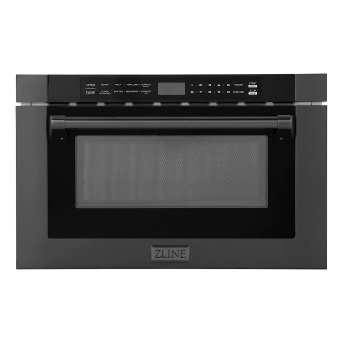 ZLINE 24" Built-in Microwave Drawer, Black Stainless Steel, MWD-1-BS-H
