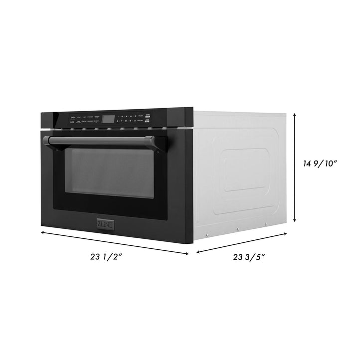 ZLINE 24" Built-in Microwave Drawer, Black Stainless Steel, MWD-1-BS-H