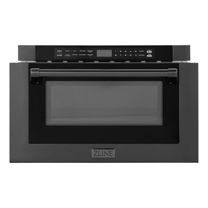 ZLINE 24" Built-in Microwave Drawer, Black Stainless Steel, MWD-1-BS-H