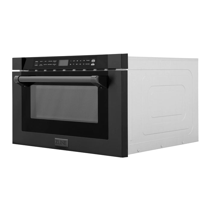 ZLINE 24" Built-in Microwave Drawer, Black Stainless Steel, MWD-1-BS-H