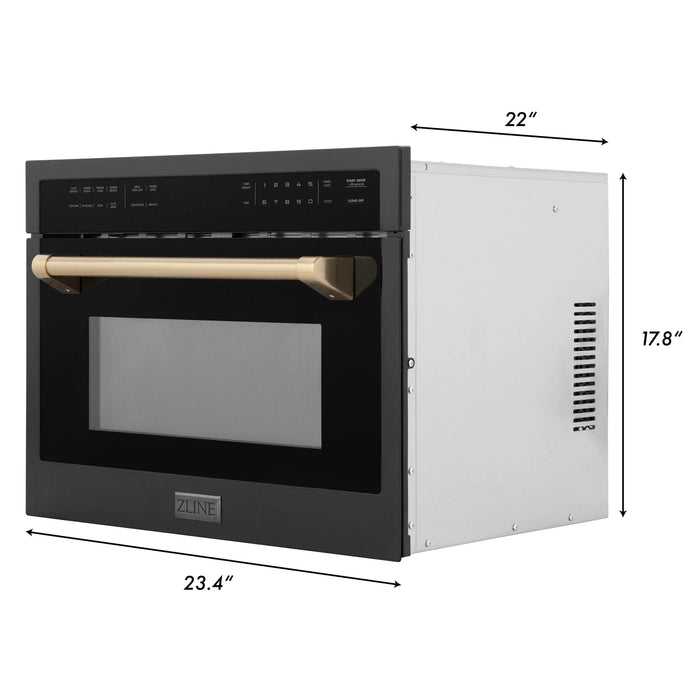 ZLINE 24" Convection Microwave, Black Stainless, Bronze MWOZ-24-BS-CB