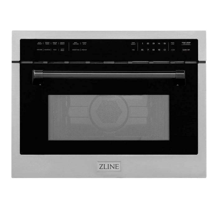 ZLINE 24" Convection Microwave, Stainless Steel, Black MWOZ-24-MB