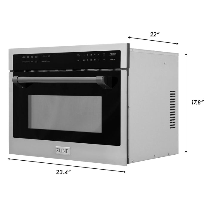 ZLINE 24" Convection Microwave, Stainless Steel, Black MWOZ-24-MB