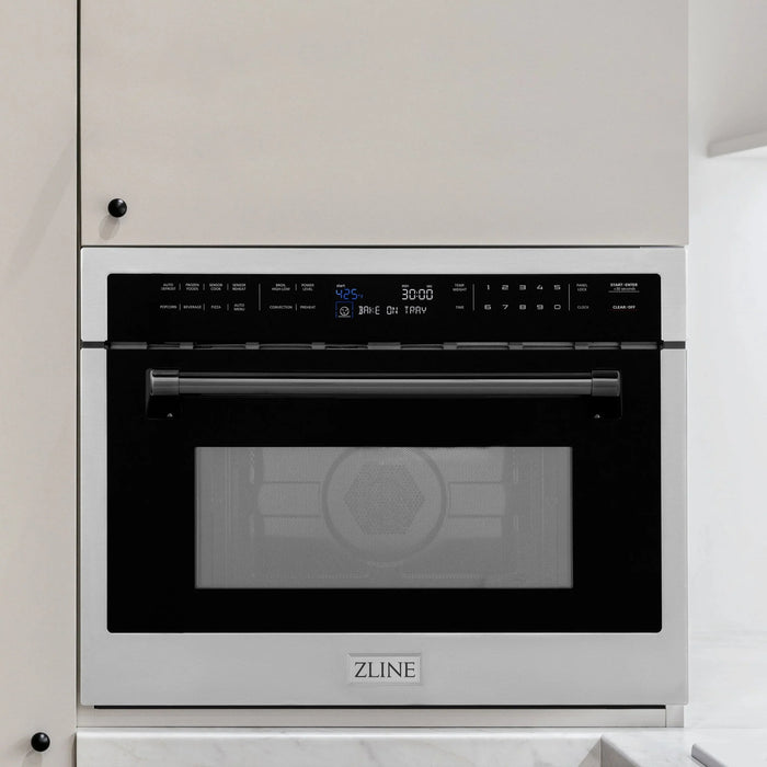 ZLINE 24" Convection Microwave, Stainless Steel, Black MWOZ-24-MB