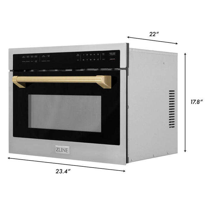 ZLINE 24" Convection Microwave, Stainless Steel, Bronze MWOZ-24-CB