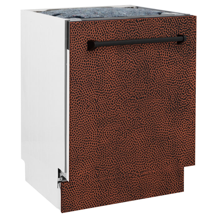 ZLINE 24" Dishwasher, Hammered Copper panel, Stainless Tub, DWV-HH-24