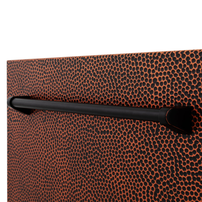 ZLINE 24" Dishwasher, Hammered Copper panel, Stainless Tub, DWV-HH-24