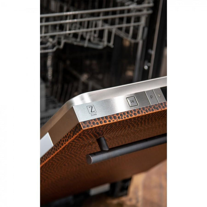 ZLINE 24" Dishwasher Hand-Hammered Copper, Stainless Steel Tub, DW-HH-24