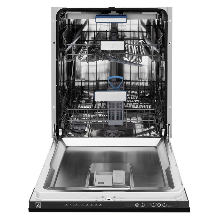 ZLINE 24" Dishwasher in Black Matte panel, Stainless Tub, DWV-BLM-24