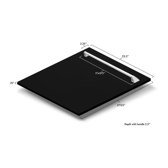 ZLINE 24" Dishwasher in Black Matte panel, Stainless Tub, DWV-BLM-24