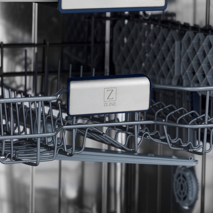 ZLINE 24" Dishwasher in Black Matte panel, Stainless Tub, DWV-BLM-24