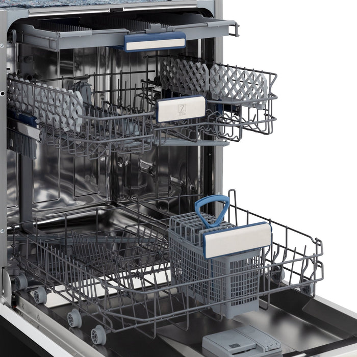 ZLINE 24" Dishwasher in Black Matte panel, Stainless Tub, DWV-BLM-24