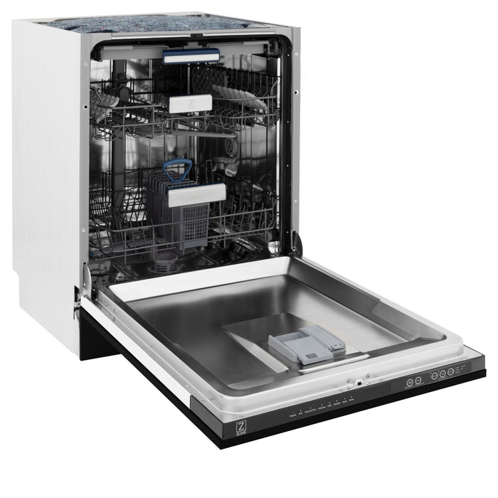 ZLINE 24" Dishwasher in Black Matte panel, Stainless Tub, DWV-BLM-24